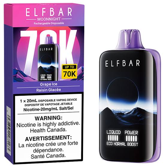 Bix and device ELF Bar Moon Night 40K Puffs with Type C Charging